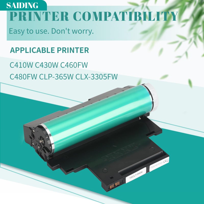 SAIDING R406 Imaging Drum Unit Replacement for Samsung CLT 406 24000 Pages for CLP-360, 365, 365W, 368, CLX 3300, 3305, 3305FN, 3305FW, 3305W, Xpress C460FW, C460W Printer 16000 Pages - Image 1